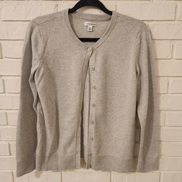croft & barrow Sweaters - Croft And Barrow Silver Sparkle Gray Cardigan Sweater Medium